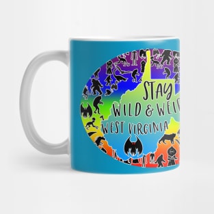 Stay Wild & Weird Cryptid Collage (Teal) Mug